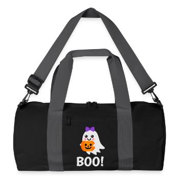 Halloween Design - Cute Ghost Jack o Lantern - Recycled Duffel Bag - black/graphite grey - Front
