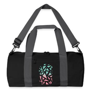 Motif triangulaire - Turquoise Pink - Sac de sport recyclé - noir/gris graphite - Devant