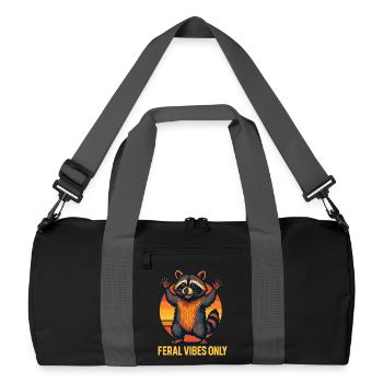 Ambiance sauvage uniquement raton laveur Meme Humour Citation - Sac de sport recyclé - noir/gris graphite - Devant