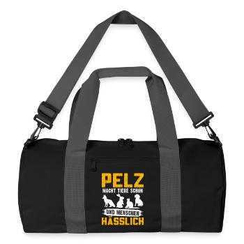 Bien-être animal LA FOURRURE EST PORTÉE PAR DE BEAUX ANIMAUX - Sac de sport recyclé - noir/gris graphite - Devant