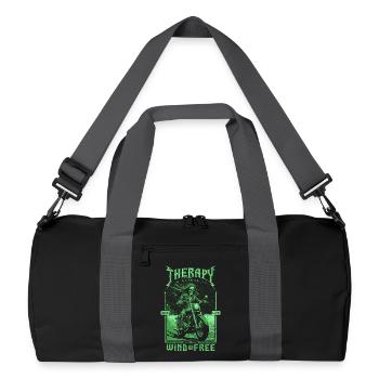 Therapy Is Expensive Wind Is Free Biker Skull - Recycled Duffel Bag - black/graphite grey - Front