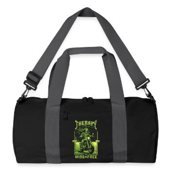 Therapy Is Expensive Wind Is Free Biker Skull - Recycled Duffel Bag - black/graphite grey - Front