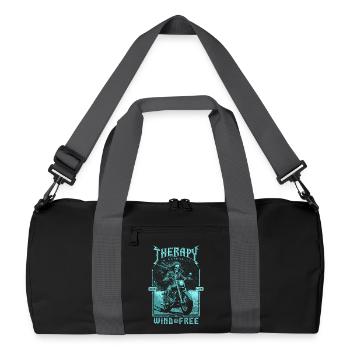 Therapy Is Expensive Wind Is Free Biker Skull - Recycled Duffel Bag - black/graphite grey - Front