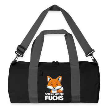 Smart as a fox Cute fox - Recycled Duffel Bag - black/graphite grey - Front