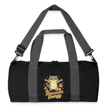 Big Raccoon Energy Retro Humor - Recycled Duffel Bag - black/graphite grey - Front