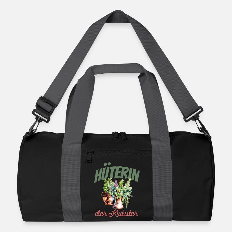 Conception d’herbes mystiques pour une sorcière amoureuse de la nature - Sac de sport recyclé - noir/gris graphite