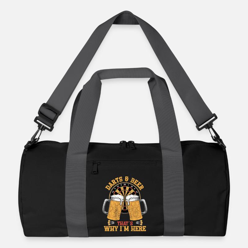 Darts und Bier, darum bin ich hier Recycelte Duffel Bag