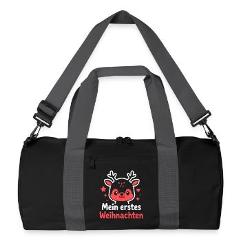 Mon premier Noël - Parents de bébé rennes - Sac de sport recyclé - noir/gris graphite - Devant