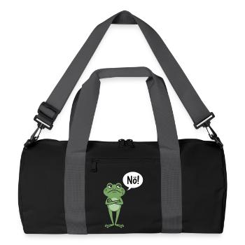 Grenouille sceptique qui dit non - Sac de sport recyclé - noir/gris graphite - Devant