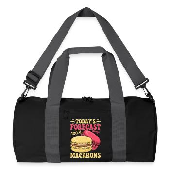 Macaron French Desserts - Recycled Duffel Bag - black/graphite grey - Front