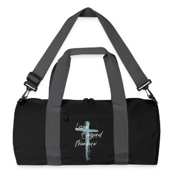 Aimé au-delà de toute mesure – Faith Design - Sac de sport recyclé - noir/gris graphite - Devant
