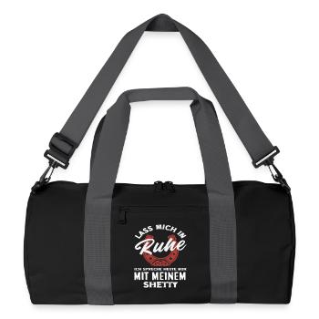 Shetty Lass In Ruhe Pferdemädchen Reiten Ponyfans - Recycelte Duffel Bag - Schwarz/Graphitgrau - Vorne