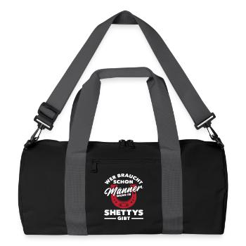 Pferdemädchen Reiten Ponyfans Reiter Shetty - Recycelte Duffel Bag - Schwarz/Graphitgrau - Vorne