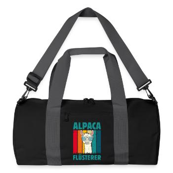 Éventail en alpaga ALPAGA FLÜSTERER Lama Lustiges - Sac de sport recyclé - noir/gris graphite - Devant