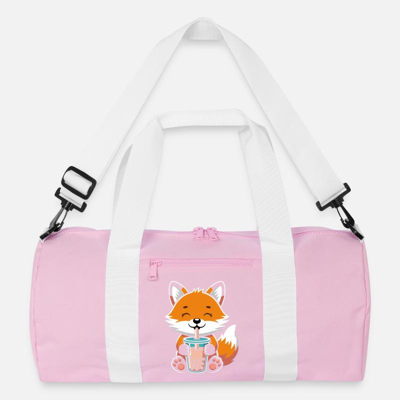 Kawaii Bubble Tee Fox Boba Tee Recycled Duffel Bag