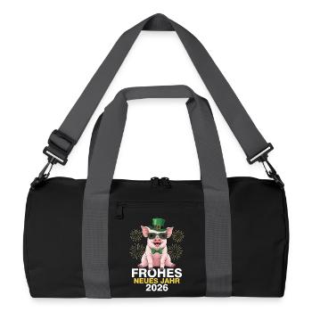 Bonne Année 2026 - Sac de sport recyclé - noir/gris graphite - Devant