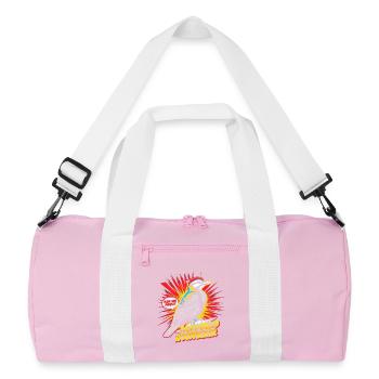 Elfenbein Specht Vogelbeobachter - Recycelte Duffel Bag - Rosa/Weiß - Vorne