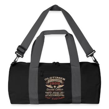 Cadeau 66ème anniversaire Voiture de collection Novembre 1959 - Sac de sport recyclé - noir/gris graphite - Devant
