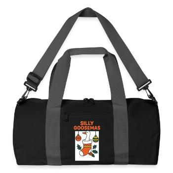 Silly Goosemas Lustige Weihnachtsmann-Weihnachtsgans - Recycelte Duffel Bag - Schwarz/Graphitgrau - Vorne