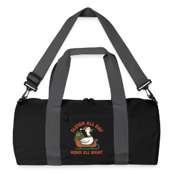 Oie Noël Drôle Père Noël Traîneau Toute la journée - Sac de sport recyclé - noir/gris graphite - Devant