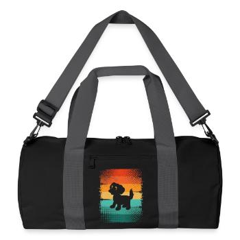 Hund Welpe - Recycelte Duffel Bag - Schwarz/Graphitgrau - Vorne