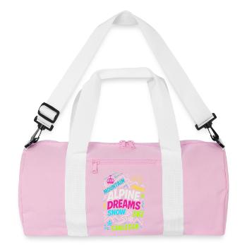 Alpine Dreams | Winter Ski Design - Recycled Duffel Bag - pink/white - Front