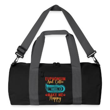 Euphonium Coffee Make Me Happy Baritone Marching - Recycled Duffel Bag - black/graphite grey - Front