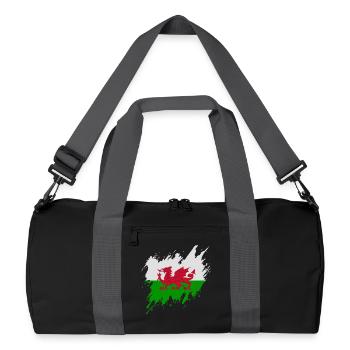 Drapeau du Pays de Galles, style déchiré - Sac de sport recyclé - noir/gris graphite - Devant