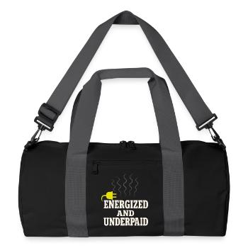 Apprentice electrician, student in the electrical trade - Recycled Duffel Bag - black/graphite grey - Front