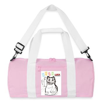 Saluer le chat bonne chance - Sac de sport recyclé - rose/blanc - Devant