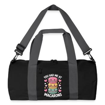 Macaron French Desserts - Recycled Duffel Bag - black/graphite grey - Front