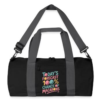 Macaron French Desserts - Recycled Duffel Bag - black/graphite grey - Front