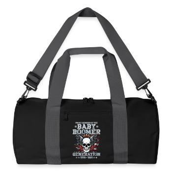 Crâne de la génération des baby-boomers avec couronne - Sac de sport recyclé - noir/gris graphite - Devant