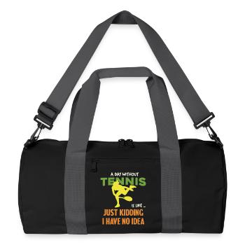 Tennis Humor Ohne Idee - Recycelte Duffel Bag - Schwarz/Graphitgrau - Vorne