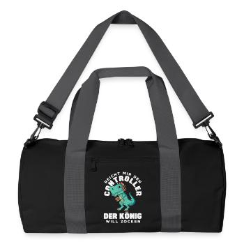Reicht mir den Controller – König will zocken - Recycelte Duffel Bag - Schwarz/Graphitgrau - Vorne