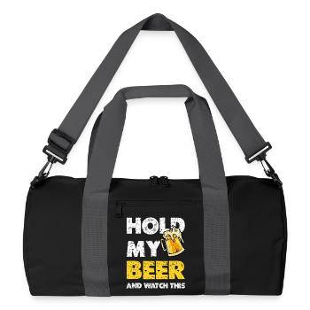 Hold My Beer Saying Beer Mug - Recycled Duffel Bag - black/graphite grey - Front