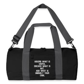 absorb what is useful discard what is not add w - Recycled Duffel Bag - black/graphite grey - Front