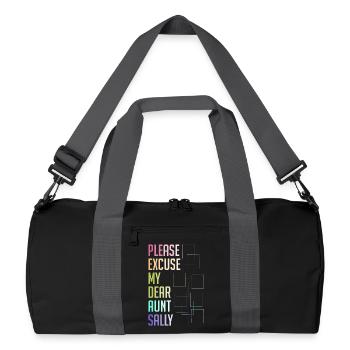 Math Math Teacher Saying Math Teacher Funny - Recycled Duffel Bag - black/graphite grey - Front