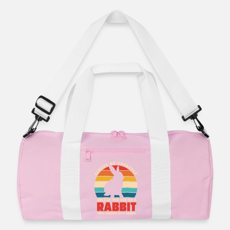 Retro Hasen Spruch Sei Du Selbst Recycelte Duffel Bag