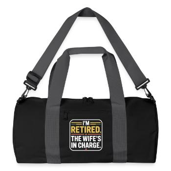 Retired: The Wife's In Charge - Recycled Duffel Bag - black/graphite grey - Front