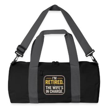 Retired: The Wife's In Charge - Recycled Duffel Bag - black/graphite grey - Front