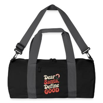 Cher Père Noël, Définissez le bien – L’humour de Noël - Sac de sport recyclé - noir/gris graphite - Devant