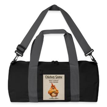 Funny Chicken Game - Ne regardez pas ce poulet - Sac de sport recyclé - noir/gris graphite - Devant