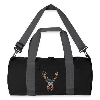 Cerf frais avec des bois - Sac de sport recyclé - noir/gris graphite - Devant