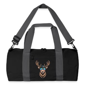 Cerf avec bois - Sac de sport recyclé - noir/gris graphite - Devant