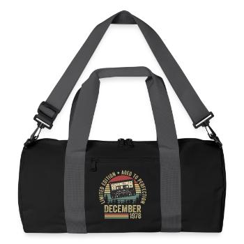 Décembre 1978 - Anniversaire Décembre 1978 - Sac de sport recyclé - noir/gris graphite - Devant