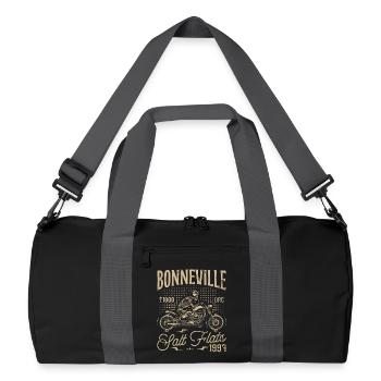Bonneville Salt Flats Motorrad Geburtstag 1997 - Recycelte Duffel Bag - Schwarz/Graphitgrau - Vorne