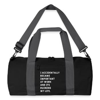 Je suis accidentellement devenu important au travail Mème - Sac de sport recyclé - noir/gris graphite - Devant