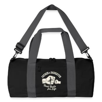 Father Daughter Fist Bump – Best Friends Forever - Recycled Duffel Bag - black/graphite grey - Front