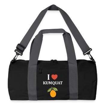 I like Kumquat and Citrus - Recycled Duffel Bag - black/graphite grey - Front